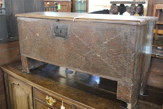 18C oak six-plank coffer